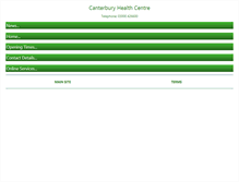 Tablet Screenshot of canterburyhealthcentre.co.uk